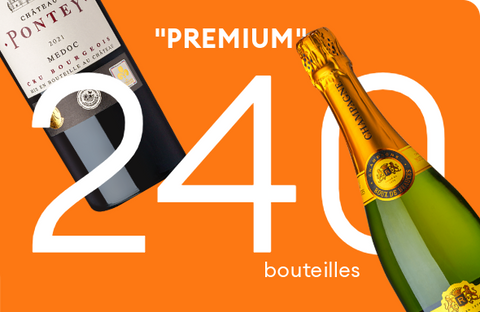 Pack cave premium 240 bouteilles, 12 vins - Champagne, rouge, blanc, rosé