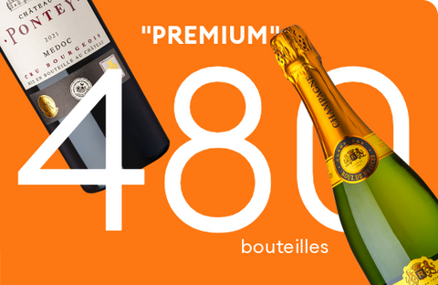 Pack cave premium 480 bouteilles, 12 vins - Champagne, rouge, blanc, rosé