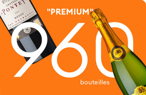 Pack cave premium 960 bouteilles, 12 vins - Champagne, rouge, blanc, rosé