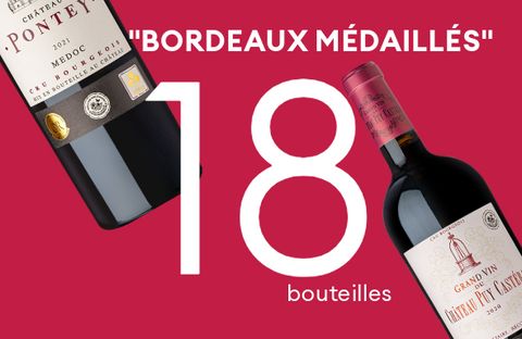 "Bordeaux médaillés" pack cave 18 bouteilles, 3 vins - Haut Médoc, Médoc et Blaye Côtes de Bordeaux