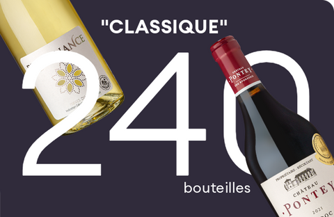 Pack cave 240 bouteilles, 11 vins - rouge, blanc, rosé
