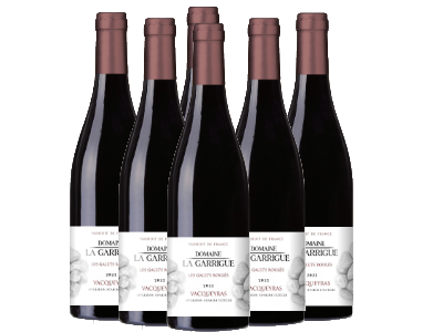 Vacqueyras Domaine La Garrigue Les Galets Roulés rouge AOP - caisse de 6 bouteilles