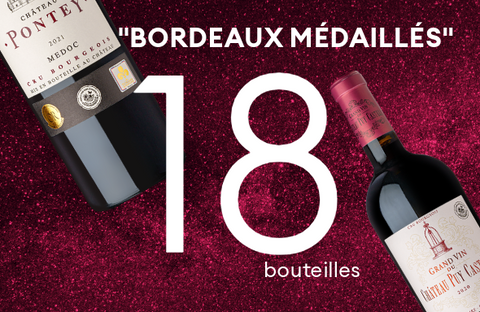 "Bordeaux médaillés" pack cave 18 bouteilles, 3 vins - Haut Médoc, Médoc et Blaye Côtes de Bordeaux